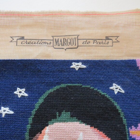 Pierrot Creations Margot de Paris Vintage French Needlepoint Completed Tapestry - Picture 3 of 12